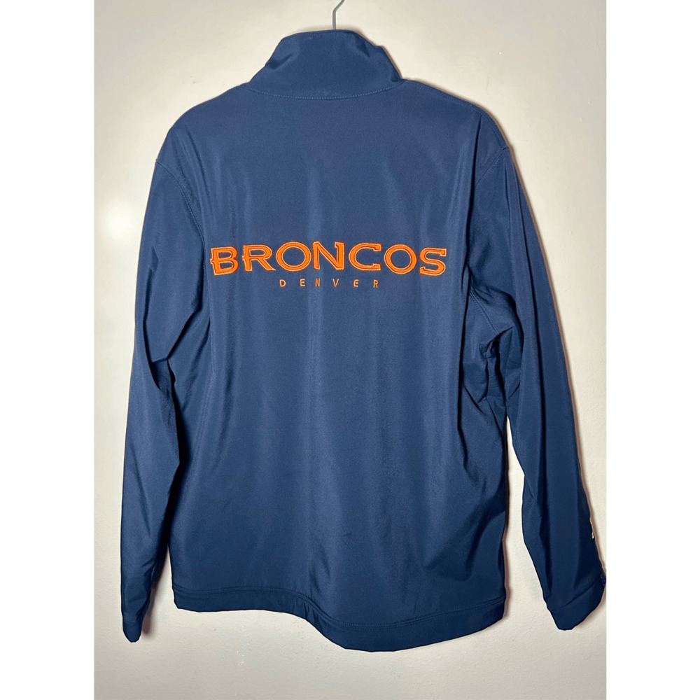 Denver Broncos NFL Full Zip Soft Shell Blue & Orange Embroidered Jacket Sz L - Picture 7 of 11